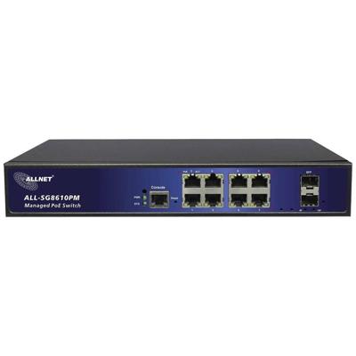 Allnet ALL-SG8610PM Netwerk switch 8 + 2 poorten 10 / 100 / 1000 MBit/s PoE-functie Allnet ALL-SG8610PM Netwerk switch 8 + 2 poorten 10 / 100 / 1000 MBit/s PoE-functie