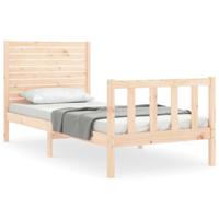Bedframe met hoofdbord massief hout - thumbnail