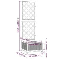 VidaXL Plantenbak met trellis zwart 40x40x121,5 cm pp - thumbnail