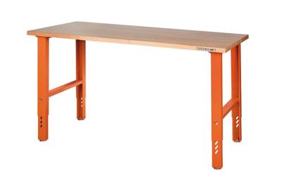 Bahco Werkbank | heavy-duty | met houten werkblad | 4 poten | in hoogte verstelbaar | oranje | 1800 mm x 750 mm x 1030 mm - 1495WBAH18TW