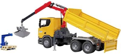 bruder Scania Super 560R bouwplaats vrachtwagen met kraan en 2 pallets Kant-en-klaar model Bedrijfswagen (model)