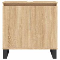 Badkamerkast 58x33x60 cm bewerkt hout sonoma eikenkleurig - thumbnail