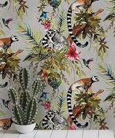 DUTCH WALLCOVERINGS behang aap zilverkleurig - thumbnail