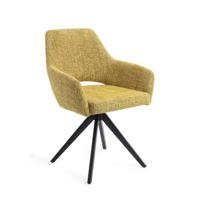 Jesper Home Eetkamerstoel 'Yanai' Turn Black, kleur Lemon Lines - thumbnail