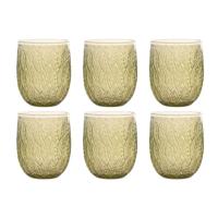 Glazenset Home ESPRIT Groen Kristal Met reliëf 360 ml (6 Stuks) - thumbnail