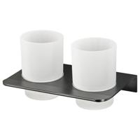 Bekerhouder Haceka Redefine Dubbel Alu Mat Zwart - thumbnail