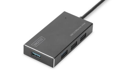 Digitus DA-70240-1 USB 3.2 Gen 1-hub 4 poorten Met aluminium behuizing Zwart Digitus DA-70240-1 USB 3.2 Gen 1-hub 4 poorten Met aluminium behuizing Zwart