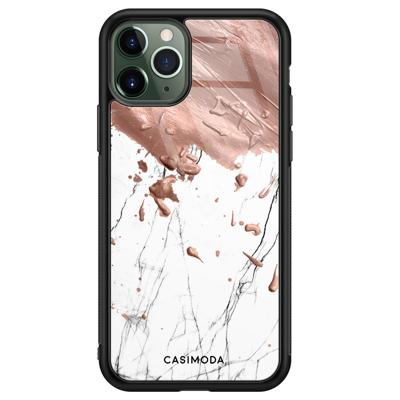iPhone 11 Pro Max glazen hardcase - Marble splash