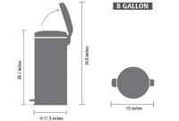 Brabantia pedaalemmer Newlcon 30 liter mineral concrete grey - thumbnail