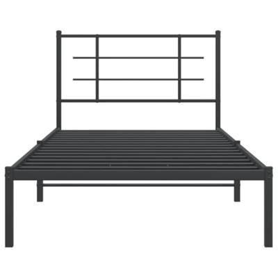 Bedframe met hoofdbord metaal zwart 107x203 cm Bedframe met hoofdbord metaal zwart 107x203 cm