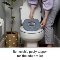 INGENUITY Mini kindertoilet met toiletverkleiner, muzikale spoeling en geïntegreerde opbergruimte voor doekjes Blauw - thumbnail