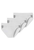 3-pack heren Rio slip 95/5 - Stripe - Hoog opgesneden heren onderbroek - Stoffen band - Biologisch katoen - S - Wit - Onderbroek heren heren heren - - thumbnail