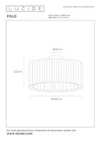 Lucide FOLD - Plafonnière - Ø 40 cm - 1xE27 - Wit - thumbnail