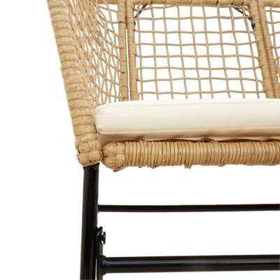 Tuinstoelen 2 st met kussens poly rattan bruin