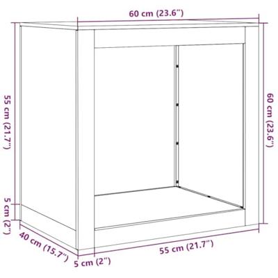 VidaXL Haardhoutrek 60x40x60 cm gegalvaniseerd staal VidaXL Haardhoutrek 60x40x60 cm gegalvaniseerd staal