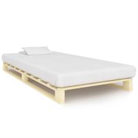 VidaXL Bedframe pallet massief grenenhout 90x200 cm - thumbnail