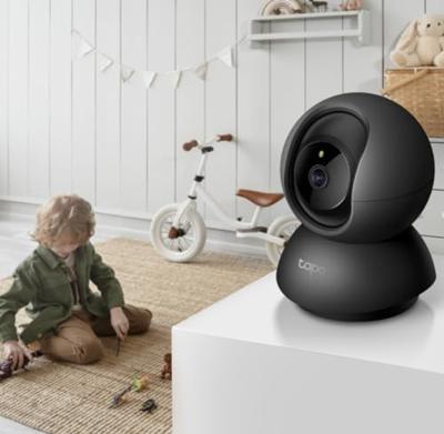 TP-Link Tapo 2K pan/tilt indoor beveiligingscamera voor babymonitor, huisdiercamera, bewegingsdetectie en tracking | 2-weg audio | cloud en SD-kaart opslag | werkt met Alexa en Google Home | Black |