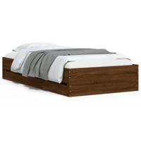 Bedframe met lades bewerkt hout bruin eikenkleur 75x190 cm - thumbnail
