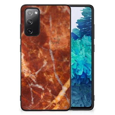 Samsung Galaxy S20 FE Marmeren Print Telefoonhoesje Marmer Bruin