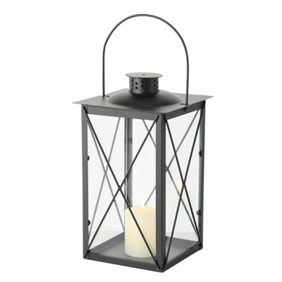 Boltze Home Lantaarn zwart metaal 17x30cm