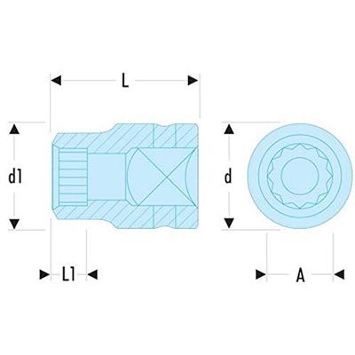Facom impactdop 34 mm 3/4 12 -kant - NKD.34A