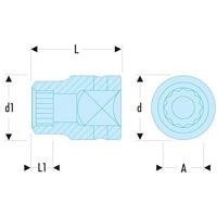Facom impactdop 34 mm 3/4 12 -kant - NKD.34A - thumbnail