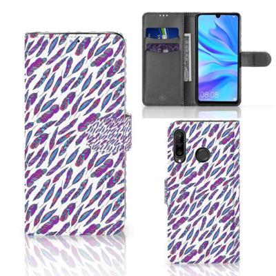 Huawei P30 Lite (2020) | Telefoon Hoesje | Feathers Color | Portemonnee hoesje Huawei P30 Lite (2020) | Telefoon Hoesje | Feathers Color | Portemonnee hoesje