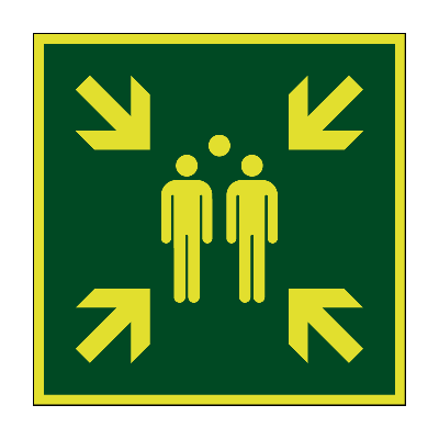 Verzamelplaats lichtgevend - 150 x 150 mm - Kunststof bord