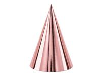 Party Hoedjes Rose Goud 6 stuks - thumbnail