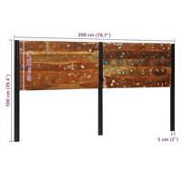 Hoofdeinde 200 cm massief gerecycled en ijzer - thumbnail