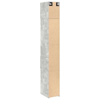 Opbergkast smal 30x42,5x225 cm bewerkt hout betongrijs