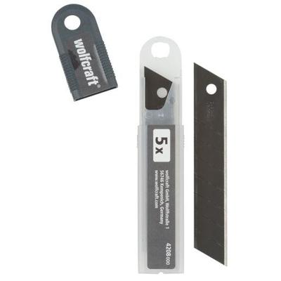 Wolfcraft abbrechklingen | 18mm | zwart | 5 stuks - 4208100 Wolfcraft abbrechklingen | 18mm | zwart | 5 stuks - 4208100