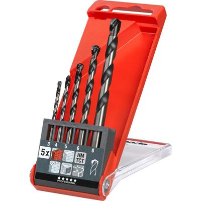 kwb 044300 Chroom-Molybdeen-staal Beton-spiraalboren set 5-delig 3 mm, 4 mm, 5 mm, 6 mm, 8 mm Cilinderschacht 1 set(s)