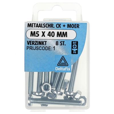 M.schroef moer ck m5x40mm 8st Deltafix - Deltafix