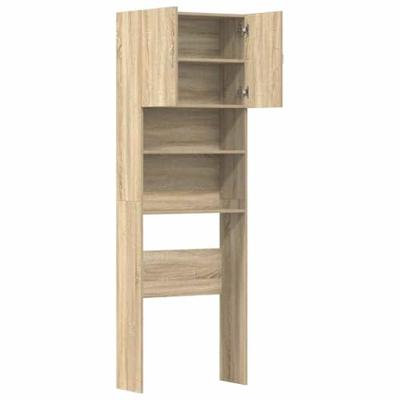 Wasmachinekast 64x24x190 cm bewerkt hout en sonoma eikenkleurig