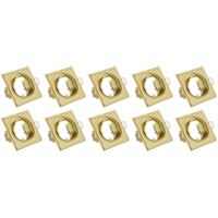 Spot Armatuur 10 Pack - Trion - GU10 Inbouwspot - Vierkant - Goud - Aluminium - Kantelbaar 80mm - thumbnail