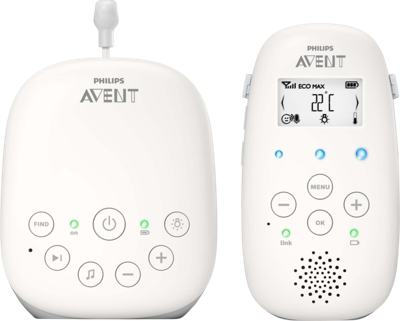 Baby Monitor SCD713/26 - PHILIPS AVENT - Audio DECT - Bianco - Schermo LCD - Sensore di temperatura - Luce notturna