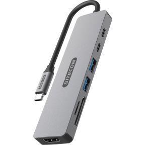 Sitecom 7 in 1 USB-C Power Delivery Multiport Adapter - 2x USB-A, 1x USB-C