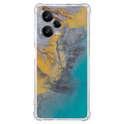 Xiaomi Redmi Note 12 Pro Plus Anti-Shock Hoesje Marble Blue Gold Xiaomi Redmi Note 12 Pro Plus Anti-Shock Hoesje Marble Blue Gold