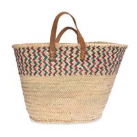 Palmblad tas met gekleurd vlechtwerk - thumbnail