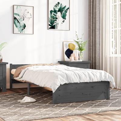 Bedframe massief hout grijs 75x190 cm 2FT6 Small Single