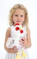 Pluche kip - GIPSY TOYS - Met geluid - 22 cm - Wit/bruin - thumbnail