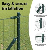 VidaXL Hek met paal groen 1,4 x 10 m staal en pvc - thumbnail