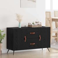 Dressoir met lade Zwart Eiken 100 x 36 x 60 cm Bewerkt hout - thumbnail