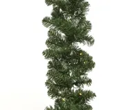 Everlands Imperial guirlande slinger met LED groen/wit 270x25cm - thumbnail