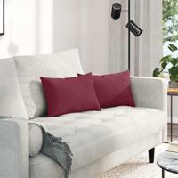VidaXL Sofa kussens 2 pcs wijnrood 50 x 30 cm stof - thumbnail