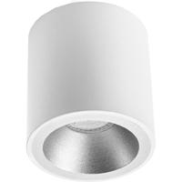 Opbouwspot GU10 Verdiept - Rond Mat Wit/Zilver - Aluminium Ø90mm - thumbnail