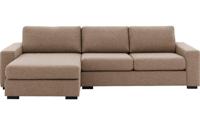 Goossens Hoekbank Lucca Met Chaise Longue bruin, stof, 2,5-zits, stijlvol landelijk met chaise longue links - thumbnail