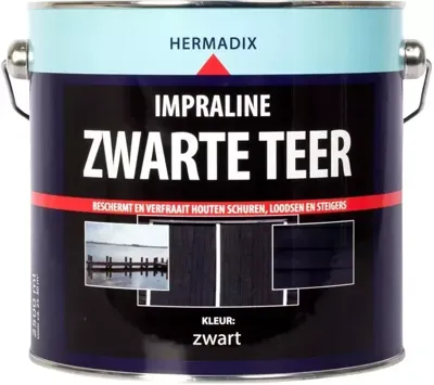 Hermadix impraline mat 2500 ml zwarte teer zwart - thumbnail