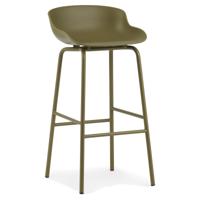 Normann Copenhagen Hyg barkruk H75 Olive staal - thumbnail